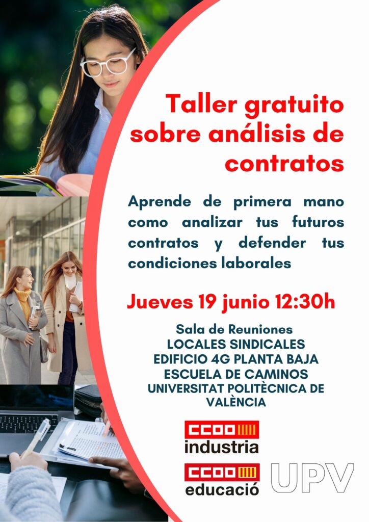 anuncio del taller gratuito sobre análisis de contratos